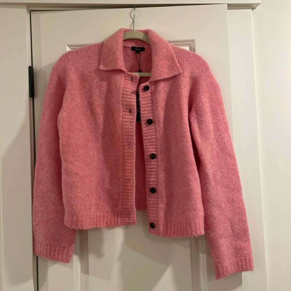 Rails Amber Cardigan Sweater in Heather Fuschia